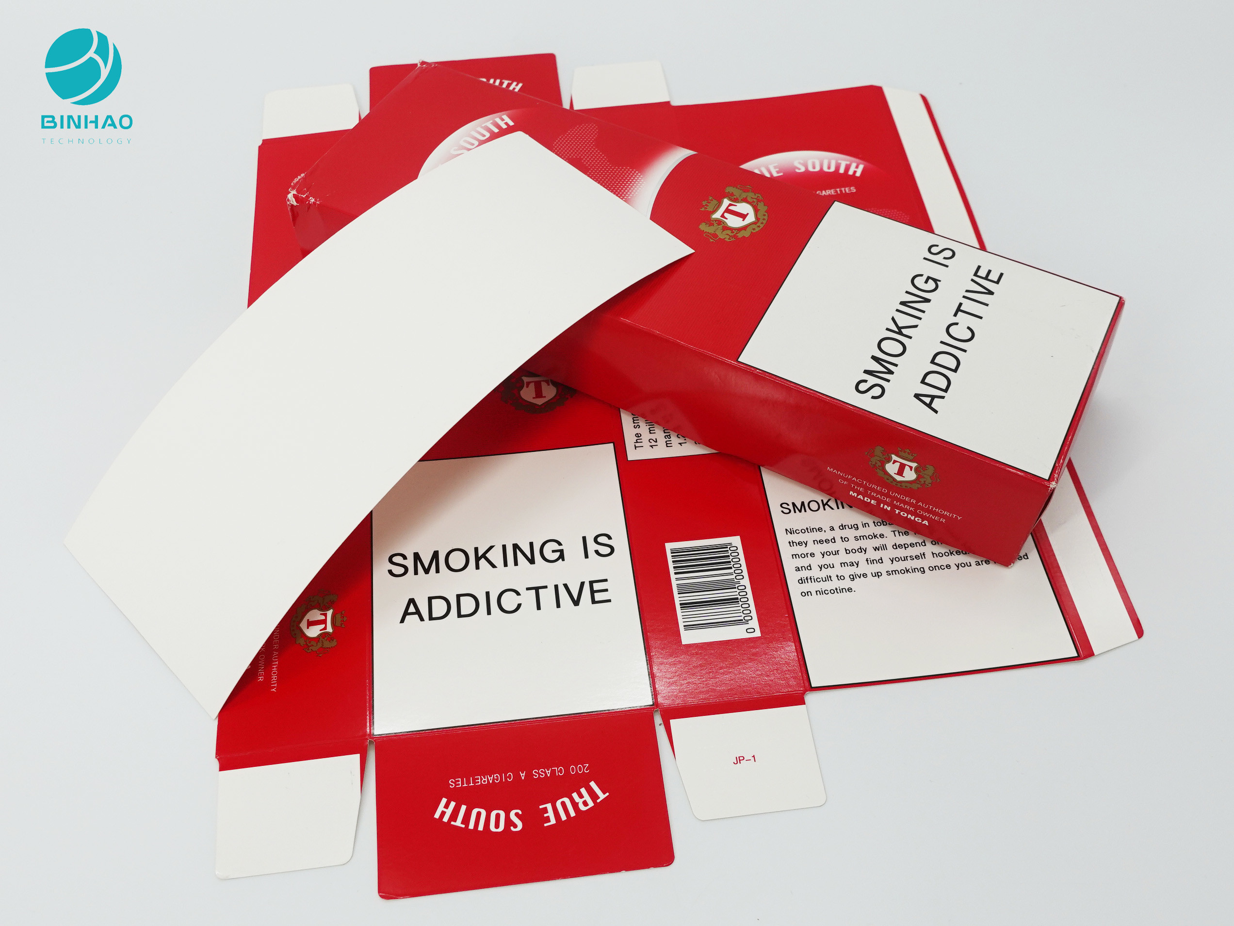 โลโก้พิมพ์กล่องกระดาษแข็งเป็นมิตรกับสิ่งแวดล้อมสำหรับบรรจุภัณฑ์บุหรี่ยาสูบ