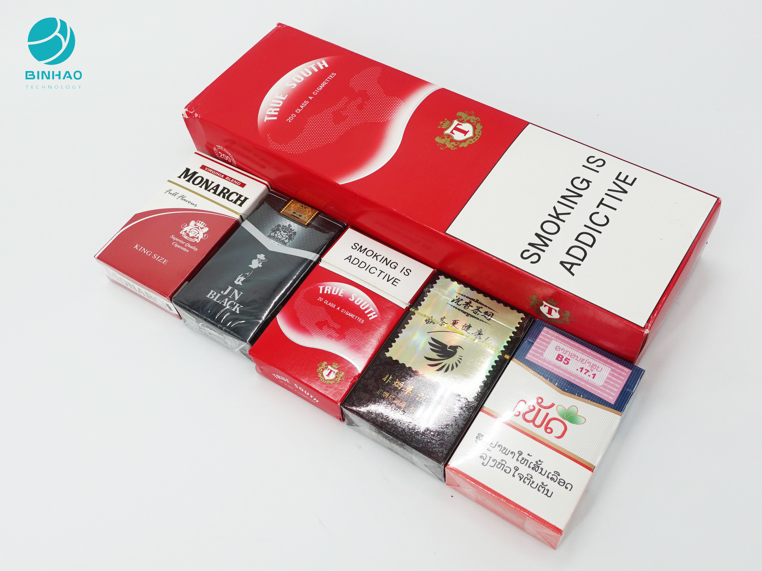 โลโก้ที่มีลายนูนกล่องบรรจุกระดาษแข็งทนทานแบบกำหนดเองสำหรับยาสูบบุหรี่