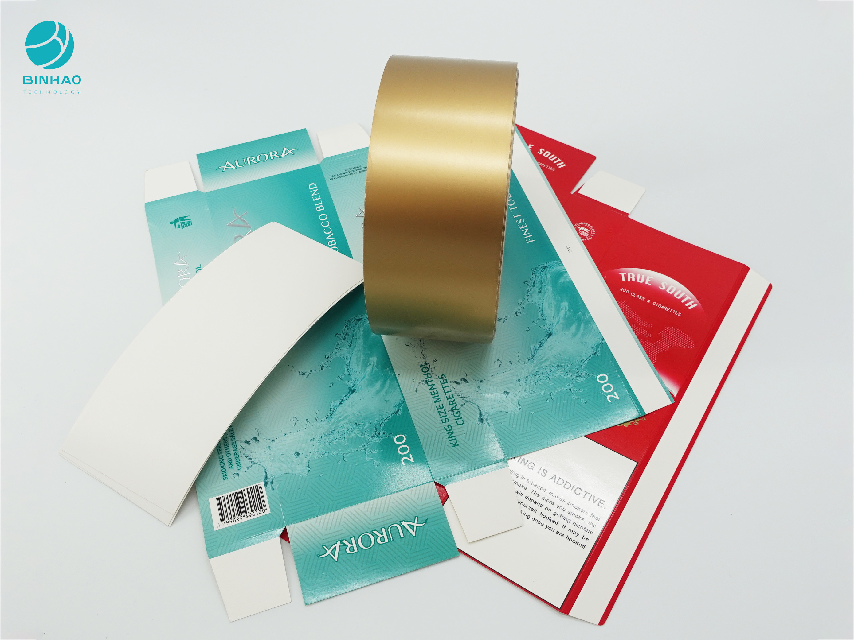 กล่องกระดาษแข็งที่มีลายนูนแบบกำหนดเองสำหรับบรรจุภัณฑ์บุหรี่