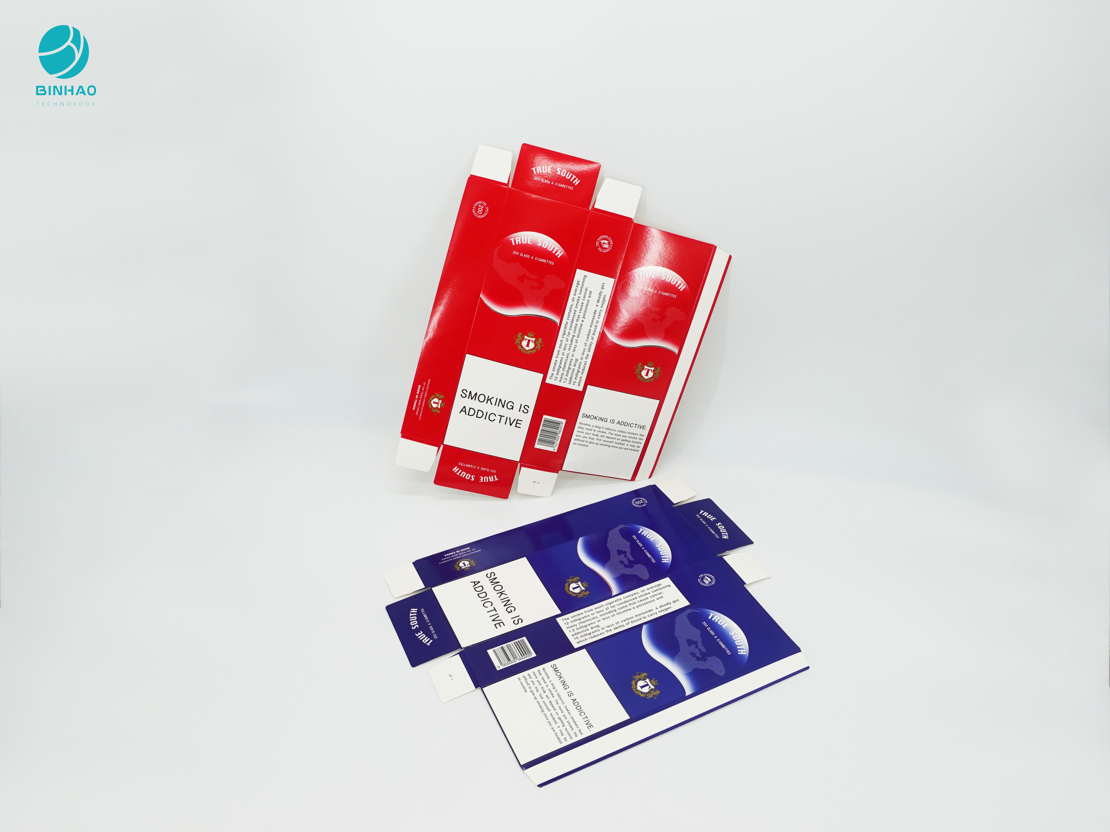 กระดาษแข็งออกแบบตกแต่งสำหรับบรรจุภัณฑ์กล่องบุหรี่ยาสูบ